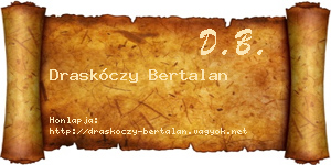 Draskóczy Bertalan névjegykártya