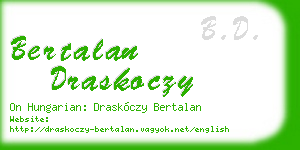 bertalan draskoczy business card