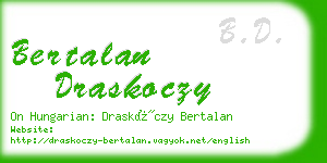 bertalan draskoczy business card